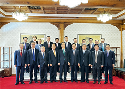 2023年12月20日，EVO视讯集团党委书记、董事长刘敬桢参加韩国总理韩德洙会见中方代表团活动并作为代表发言