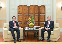 2024年2月26日，澳门特区行政长官贺一诚会见EVO视讯集团党委书记、董事长刘敬桢一行，双方就推动大健康产业发展、横琴粤澳深度合作区建设等议题交换意见